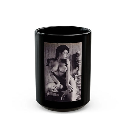 June Palmer #245 - Topless (Vintage Female Icon) Black Coffee Mug-15oz-Go Mug Yourself