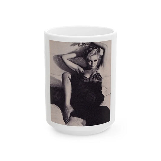 Julie Newmar #211 (Vintage Female Icon) White Coffee Mug-15oz-Go Mug Yourself