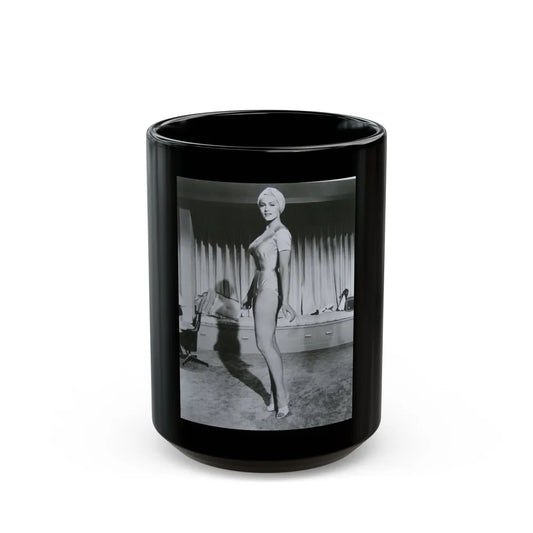 Julie Newmar #91 (Vintage Female Icon) Black Coffee Mug-15oz-Go Mug Yourself