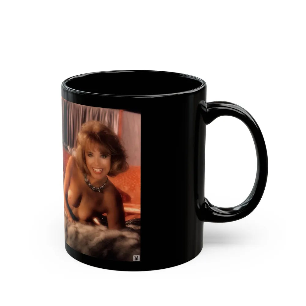 Terry Moore #405 - Unreleased Aug. '84 Playboy Photo from shoot topless in lingerie & open heels (Vintage Female Icon) Black Coffee Mug-Go Mug Yourself