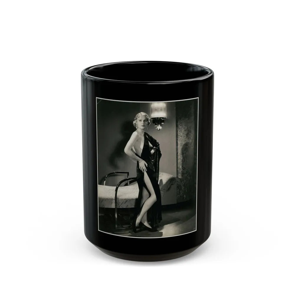 Gloria Stuart #05 (Vintage Female Icon) Black Coffee Mug-15oz-Go Mug Yourself