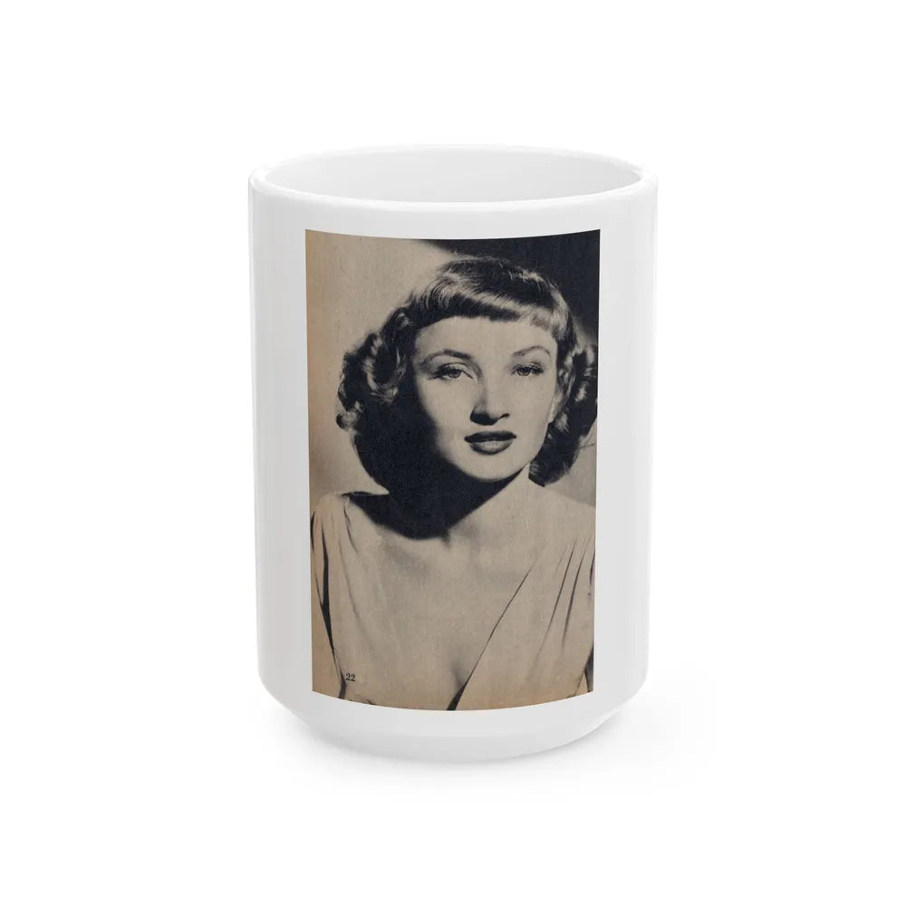 Carol Ohmart #78 - Pages 1 of 2 Photo 1 cropped from Famous MODELS Mag. March-April '51 (Vintage Female Icon) White Coffee Mug-15oz-Go Mug Yourself