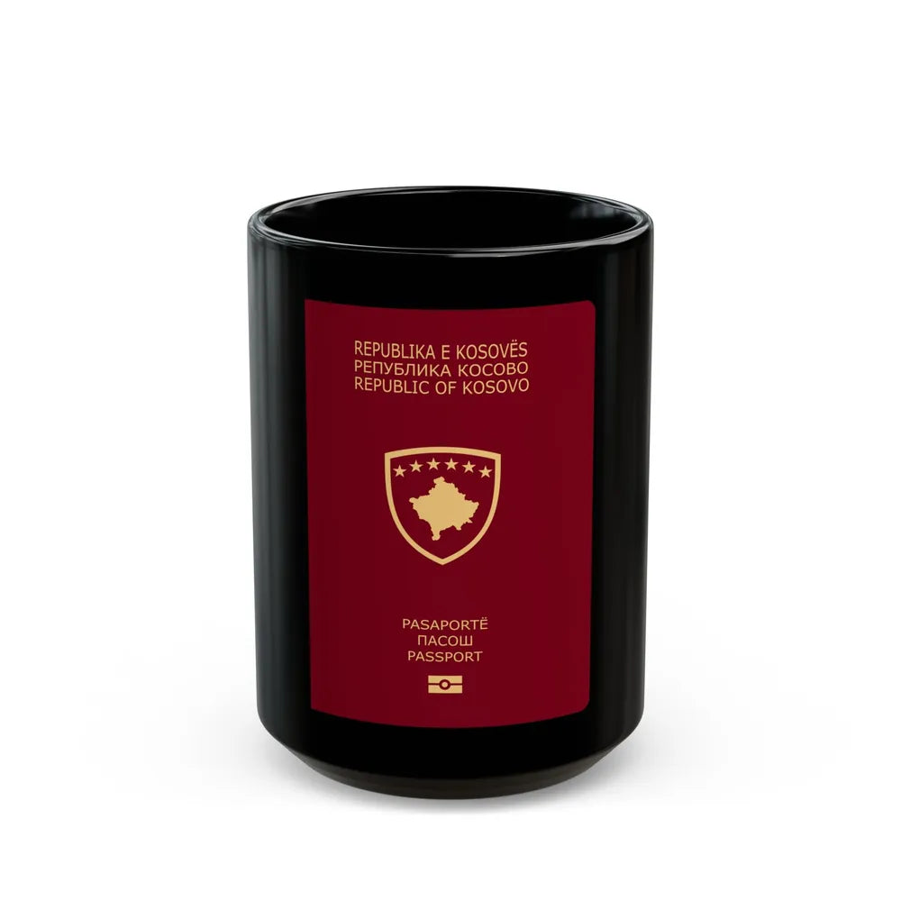 Passport Of Kosovo - Black Coffee Mug-15oz-Go Mug Yourself