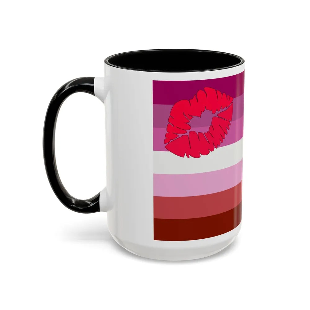 Lipstick lesbian Pride Flag - Accent Coffee Mug-Go Mug Yourself