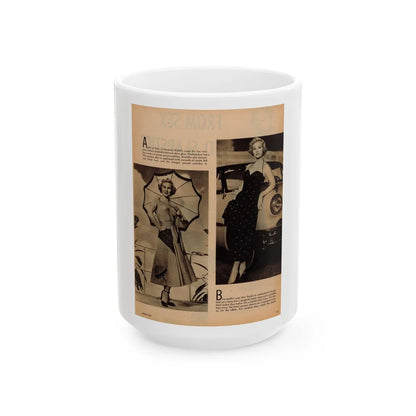 Virginia Mayo #232 - 1 Page, 2 Medium B&W Photos & 2 Short Articles (Vintage Female Icon) White Coffee Mug-15oz-Go Mug Yourself