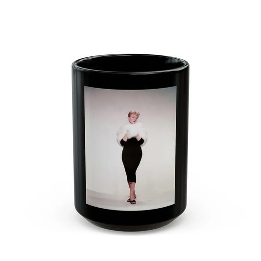 Doris Day #116 (Vintage Female Icon) Black Coffee Mug-15oz-Go Mug Yourself