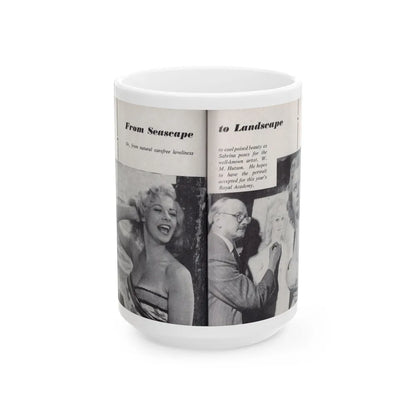 Norma Sykes #160 - 66 PHOTOGRAPHS OF Sabrina U.K. Pocket Mag. Pages 50 & 51 (Vintage Female Icon) White Coffee Mug-15oz-Go Mug Yourself