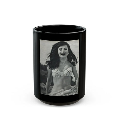 Gila Golan #169 - Tempo Italian Mag. 1967 - 1 Page 1 B&W Photo 1 (Vintage Female Icon) Black Coffee Mug-15oz-Go Mug Yourself