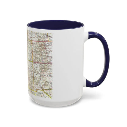 USA - Southwestern (1959) (Map) Accent Coffee Mug-Go Mug Yourself