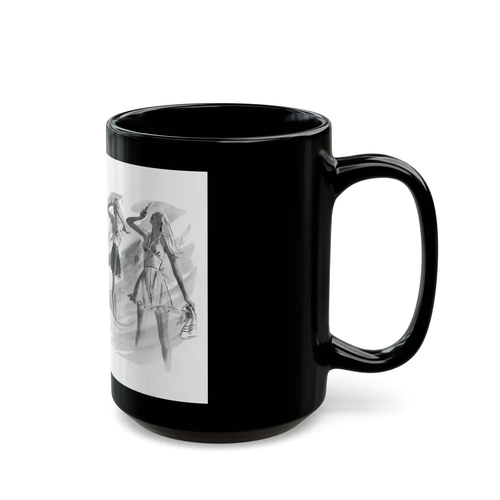 Fashion Illustrations, 1945 - Black Coffee Mug-Go Mug Yourself