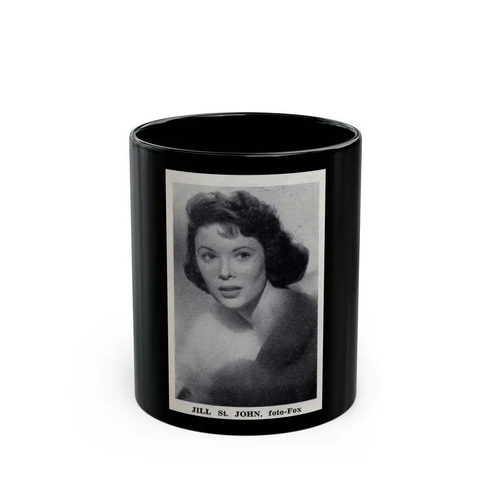 Jill St. John #337 - 1 Small B&W Glamour Portrait on Page 21 from DE LACH Dutch Dutch Movie Star Magzine 4-24-1959 (Vintage Female Icon) Black Coffee Mug-11oz-Go Mug Yourself