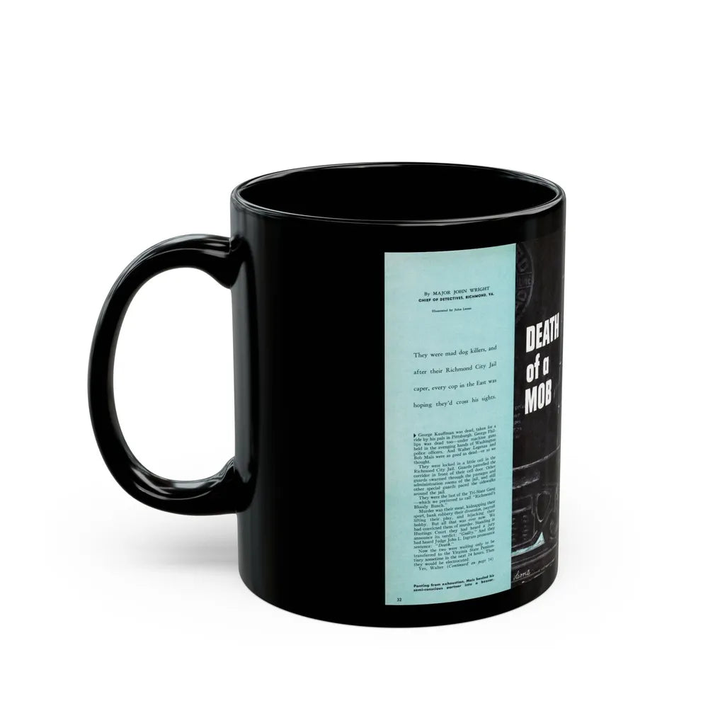 Death of a Mob, Male magazine, February 1957 - Black Coffee Mug-Go Mug Yourself