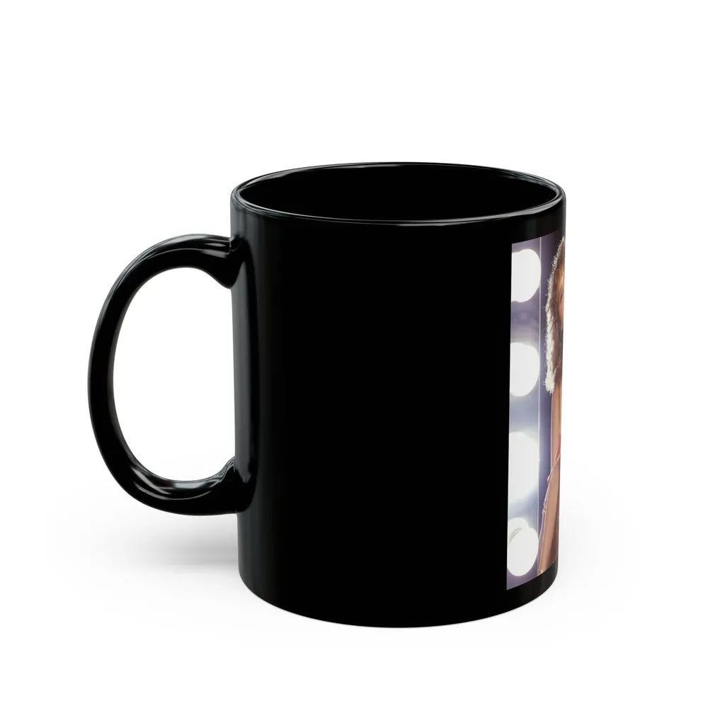 Linda Blair #268 - Partially Topless (Vintage Female Icon) Black Coffee Mug-Go Mug Yourself