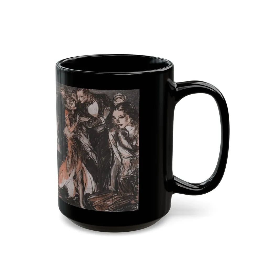 Dinner for Three Attended by Two, McCall's, September 1930 - Black Coffee Mug-Go Mug Yourself