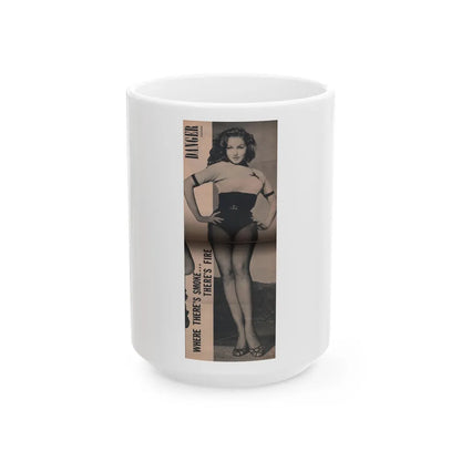 Julie Newmar #170 - Pages 19 Pages 5 of 5 with, Julie+1 Full Page B&W Photo from COVER GIRLS MODELS Mag. Nov. '53 (Vintage Female Icon) White Coffee Mug-15oz-Go Mug Yourself