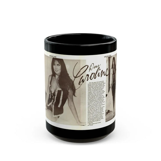 Caroline Munro #356 (Vintage Female Icon) Black Coffee Mug-15oz-Go Mug Yourself