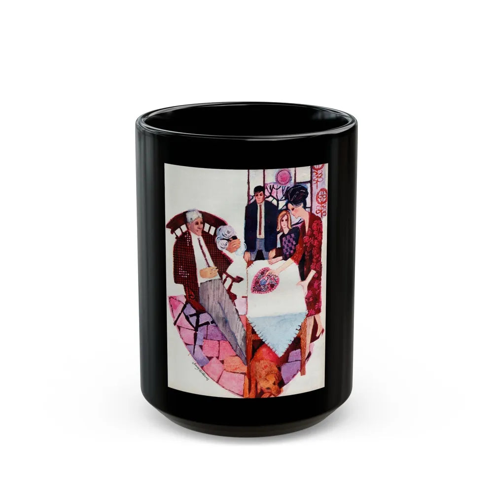 Dusty Valentine by Cathleen Rogers, Homes & Gardens, 1966 - Black Coffee Mug-15oz-Go Mug Yourself