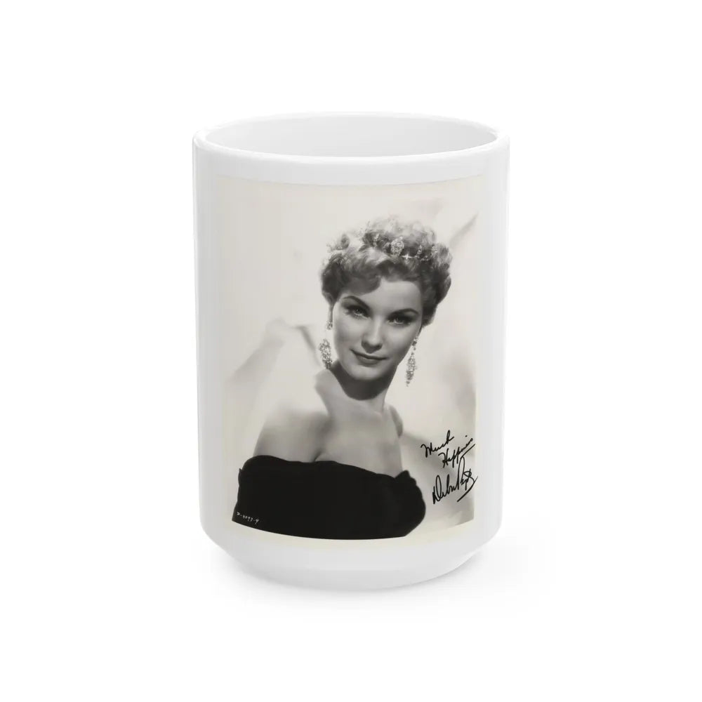 Debra Paget #166 - 8x10 B&W Upper Body Glamour Portrait Late 50's Photo 1 (Vintage Female Icon) White Coffee Mug-15oz-Go Mug Yourself