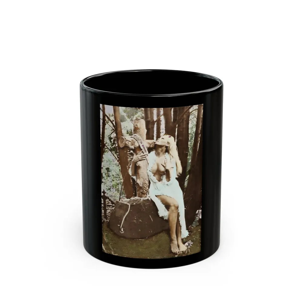 Veronica Carlson #84 - Partially Topless1 (Vintage Female Icon) Black Coffee Mug-11oz-Go Mug Yourself