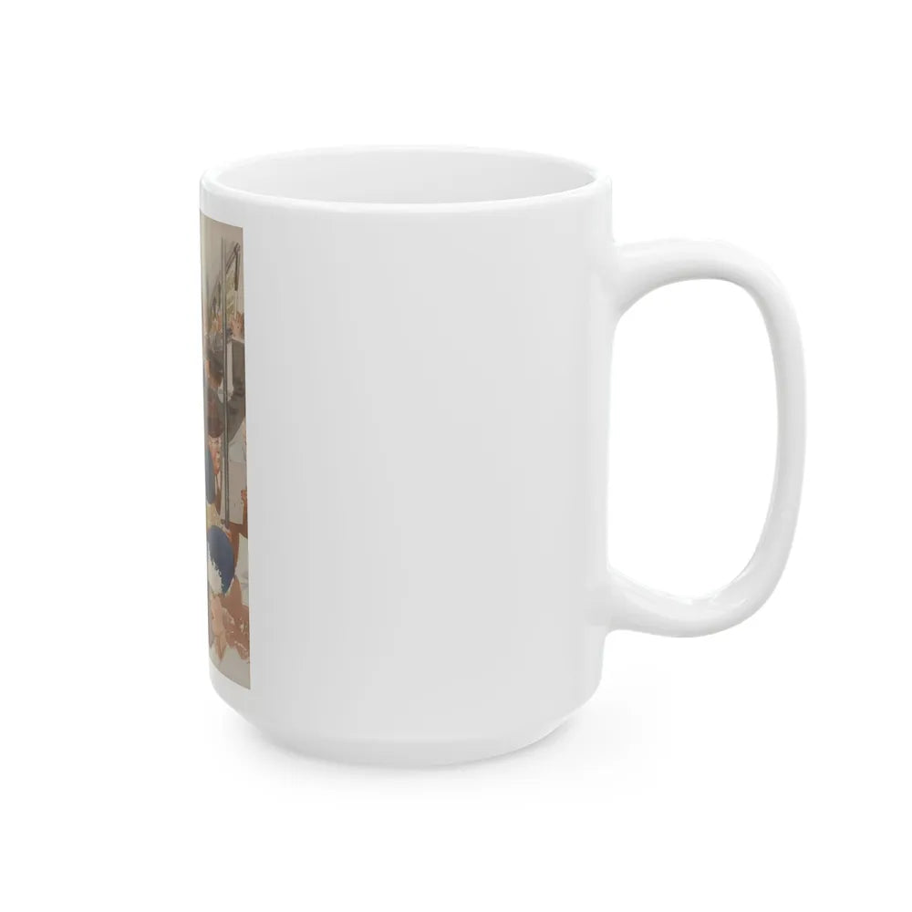 Cartoon Illustration - White Coffee Mug-Go Mug Yourself