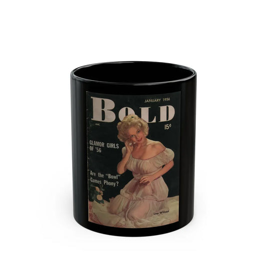 Lee Wilson #01 - Lee on Cover in Color from Bold Pocket Mag. January '56 (Vintage Female Icon) Black Coffee Mug-11oz-Go Mug Yourself