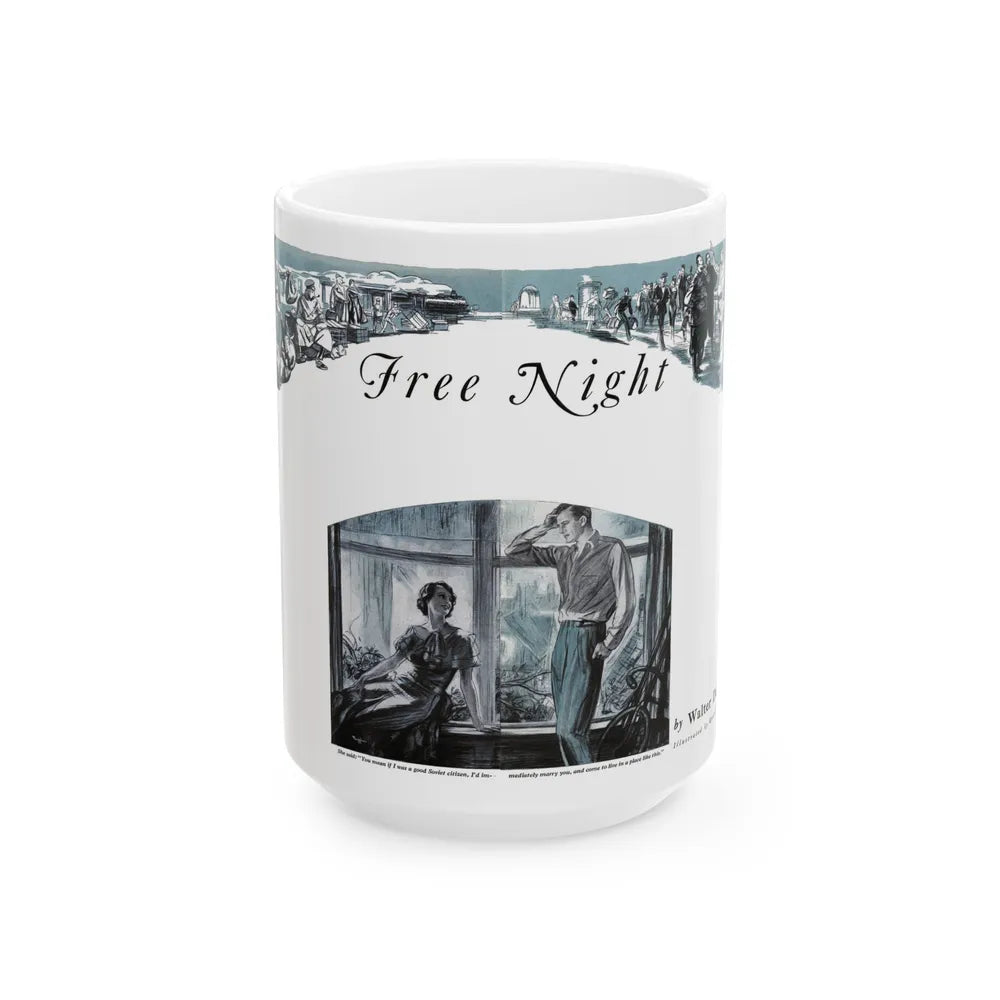 Free Night (1), Redbook, December 1934 - White Coffee Mug-15oz-Go Mug Yourself