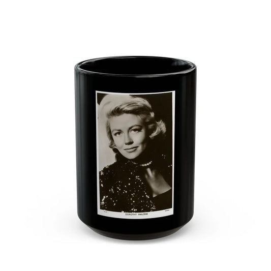 Dorothy Malone #89 (Vintage Female Icon) Black Coffee Mug-15oz-Go Mug Yourself