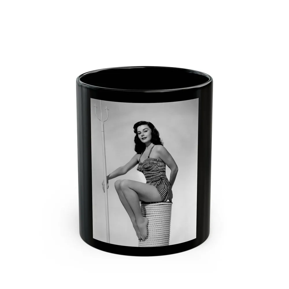 Elaine Stewart #32 (Vintage Female Icon) Black Coffee Mug-11oz-Go Mug Yourself