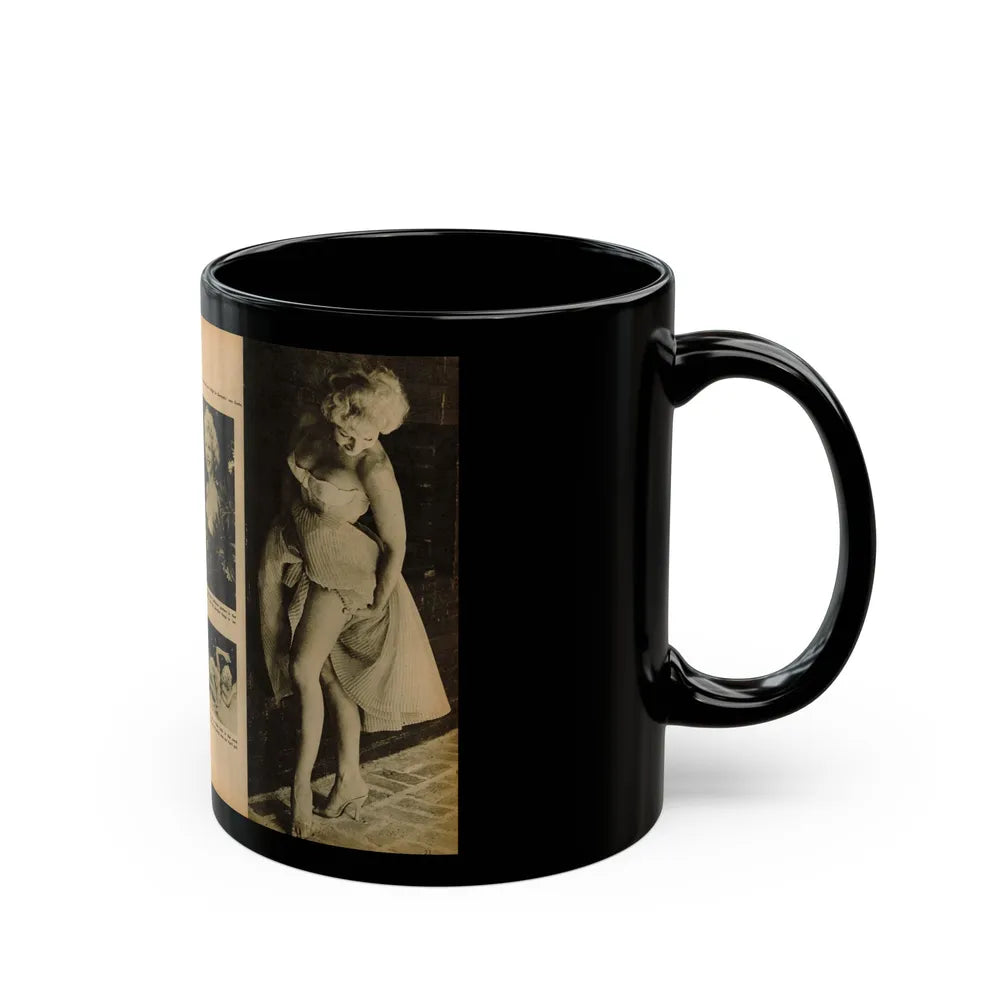 Greta Thyssen #136 - 2 Pages 4 B&W Photos & Captions from Fury Mag. June '57 (Vintage Female Icon) Black Coffee Mug-Go Mug Yourself