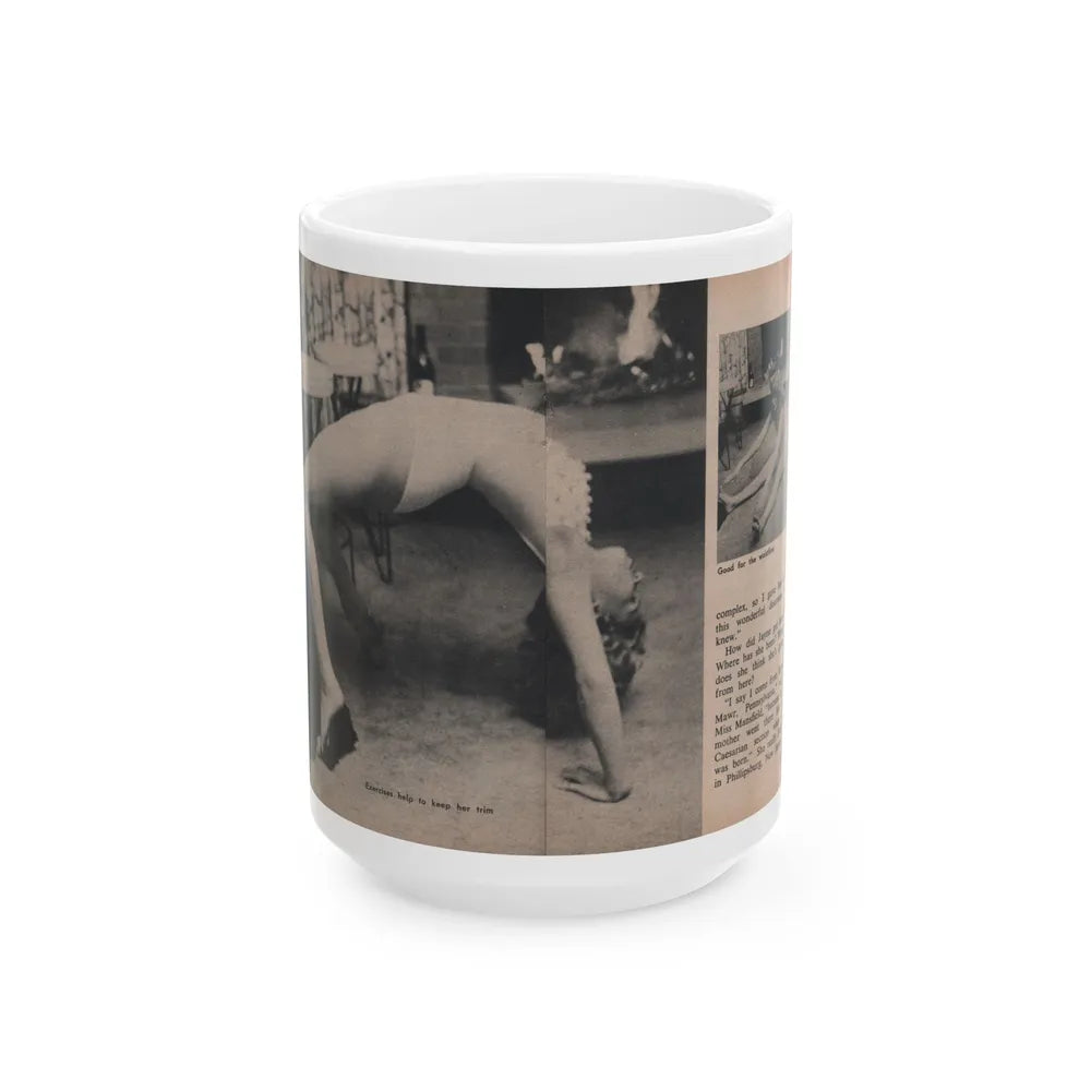 Jayne Mansfield #294 - JAYNE Pocket Magazine Pages 32 & 33 (Vintage Female Icon) White Coffee Mug-15oz-Go Mug Yourself