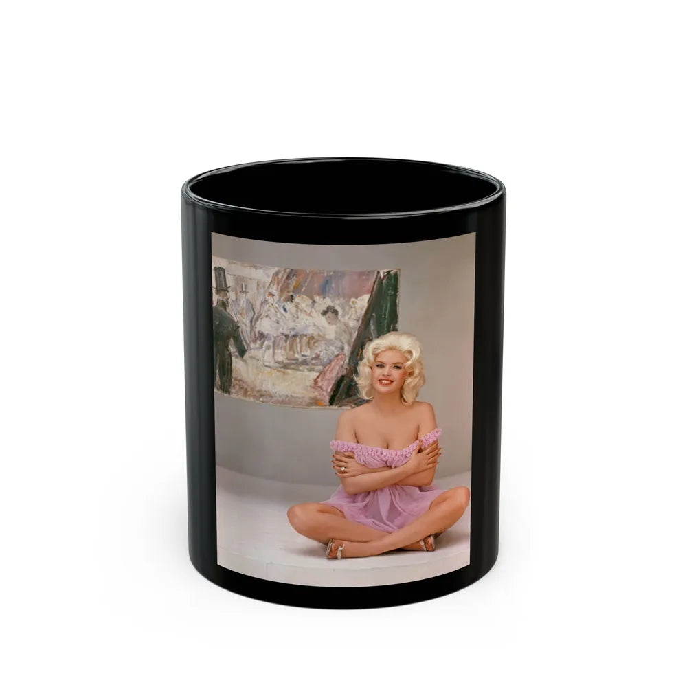 Jayne Mansfield #240 (Vintage Female Icon) Black Coffee Mug-11oz-Go Mug Yourself