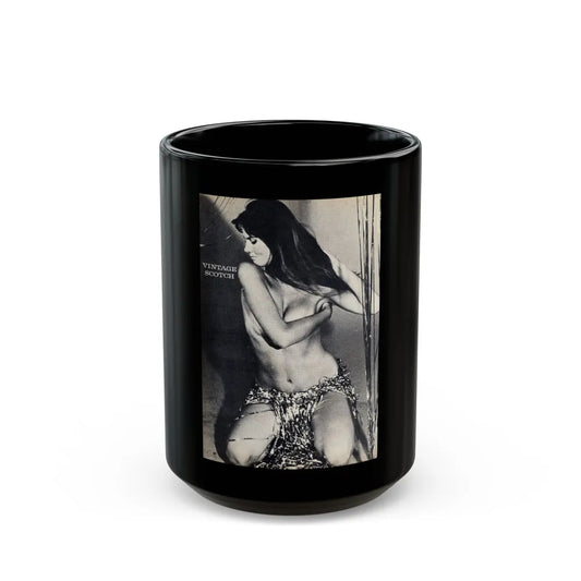 Caroline Munro #40 (Vintage Female Icon) Black Coffee Mug-15oz-Go Mug Yourself