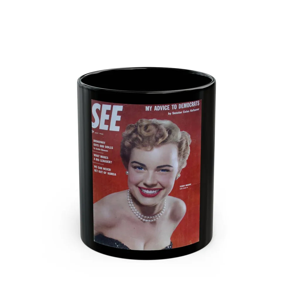 Terry Moore #65 - Mag. Cover (Vintage Female Icon) Black Coffee Mug-11oz-Go Mug Yourself