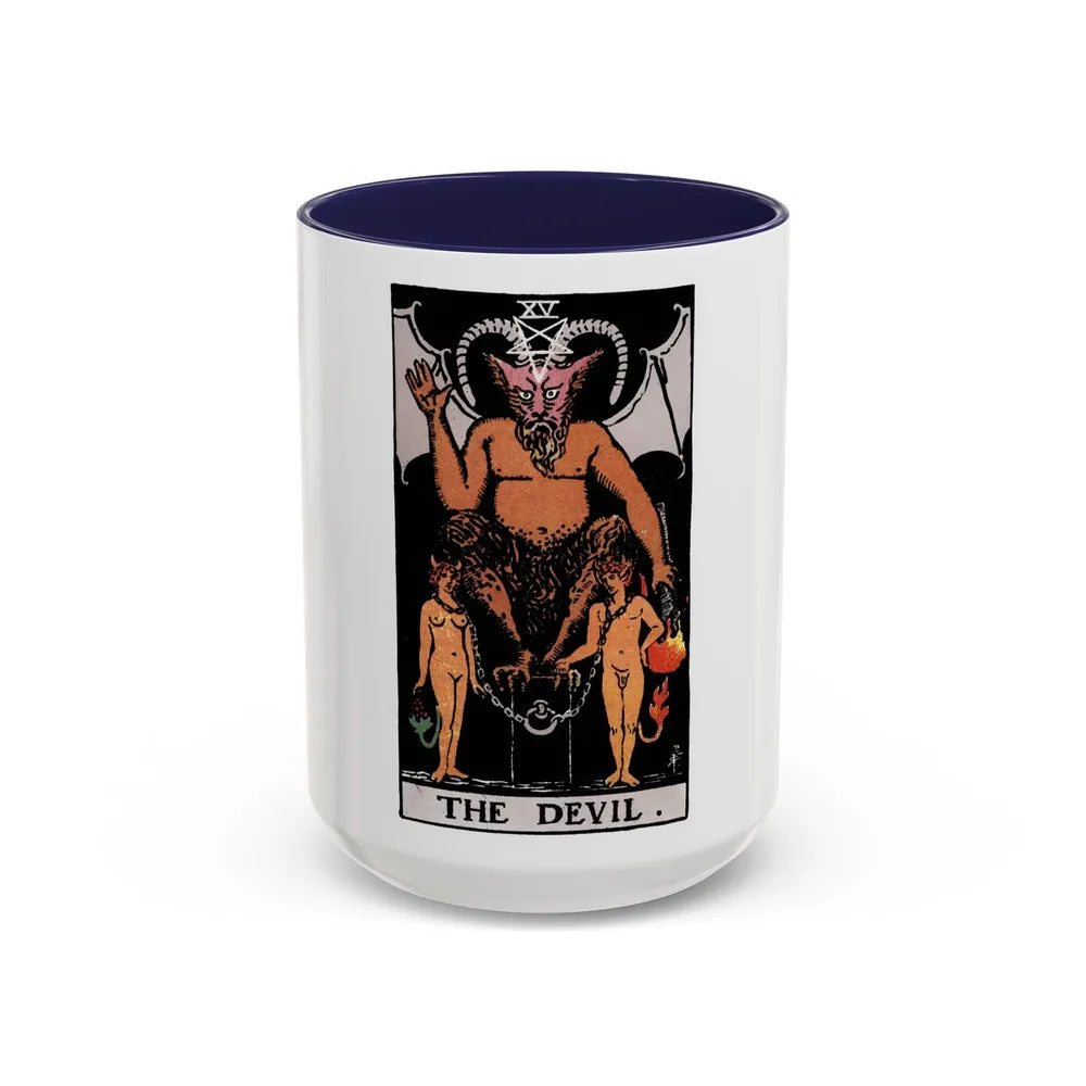 The Devil (Tarot Card) Accent Coffee Mug-15oz-Navy-Go Mug Yourself