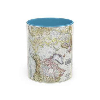 Top Of The World (1949) (Map) Accent Coffee Mug-11oz-Light Blue-Go Mug Yourself