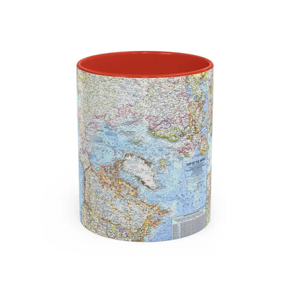 Top Of The World (1965) (Map) Accent Coffee Mug-11oz-Red-Go Mug Yourself