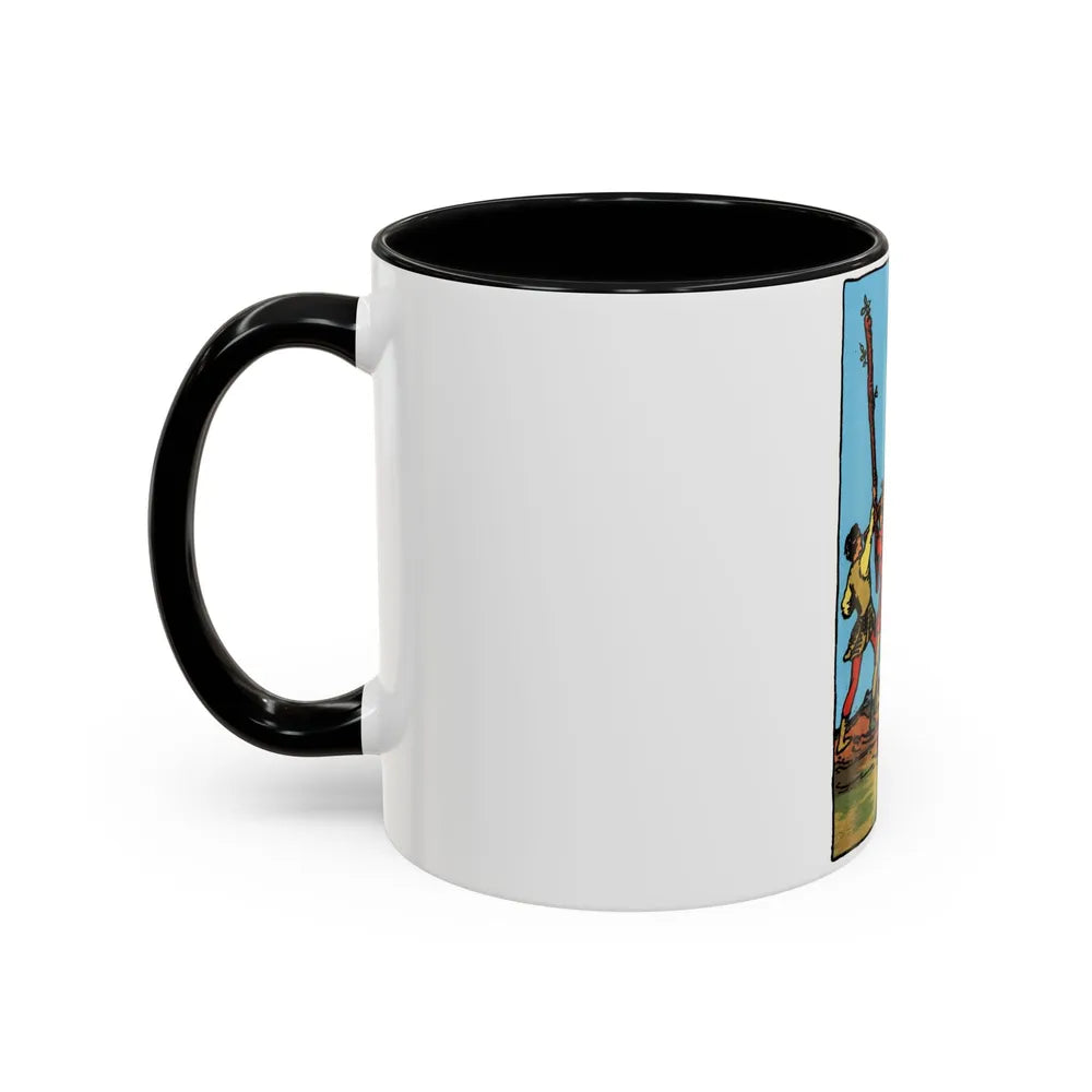 The 5 of Wands (Tarot Card) Accent Coffee Mug-Go Mug Yourself