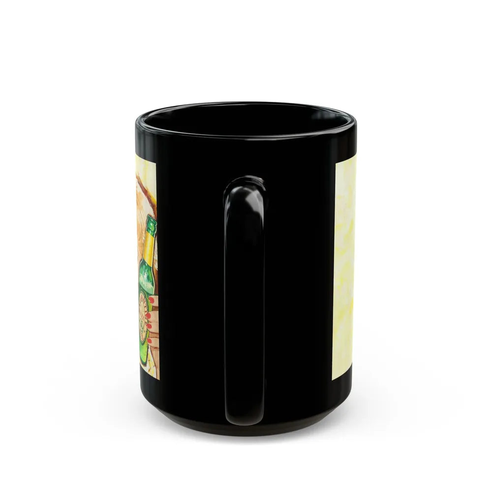 Ballantine Beer billboard illustration, 1957 - Black Coffee Mug-Go Mug Yourself