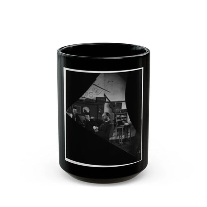 Quarters Of Dr. David Mckay (Army Of The James), Interior View Withi Men Playing Cards (U.S. Civil War) Black Coffee Mug-15oz-Go Mug Yourself