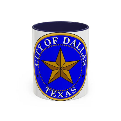 Seal of Dallas - Accent Coffee Mug-11oz-Navy-Go Mug Yourself