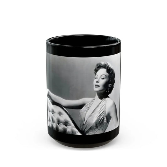 Jeanne Crain #112 (Vintage Female Icon) Black Coffee Mug-15oz-Go Mug Yourself