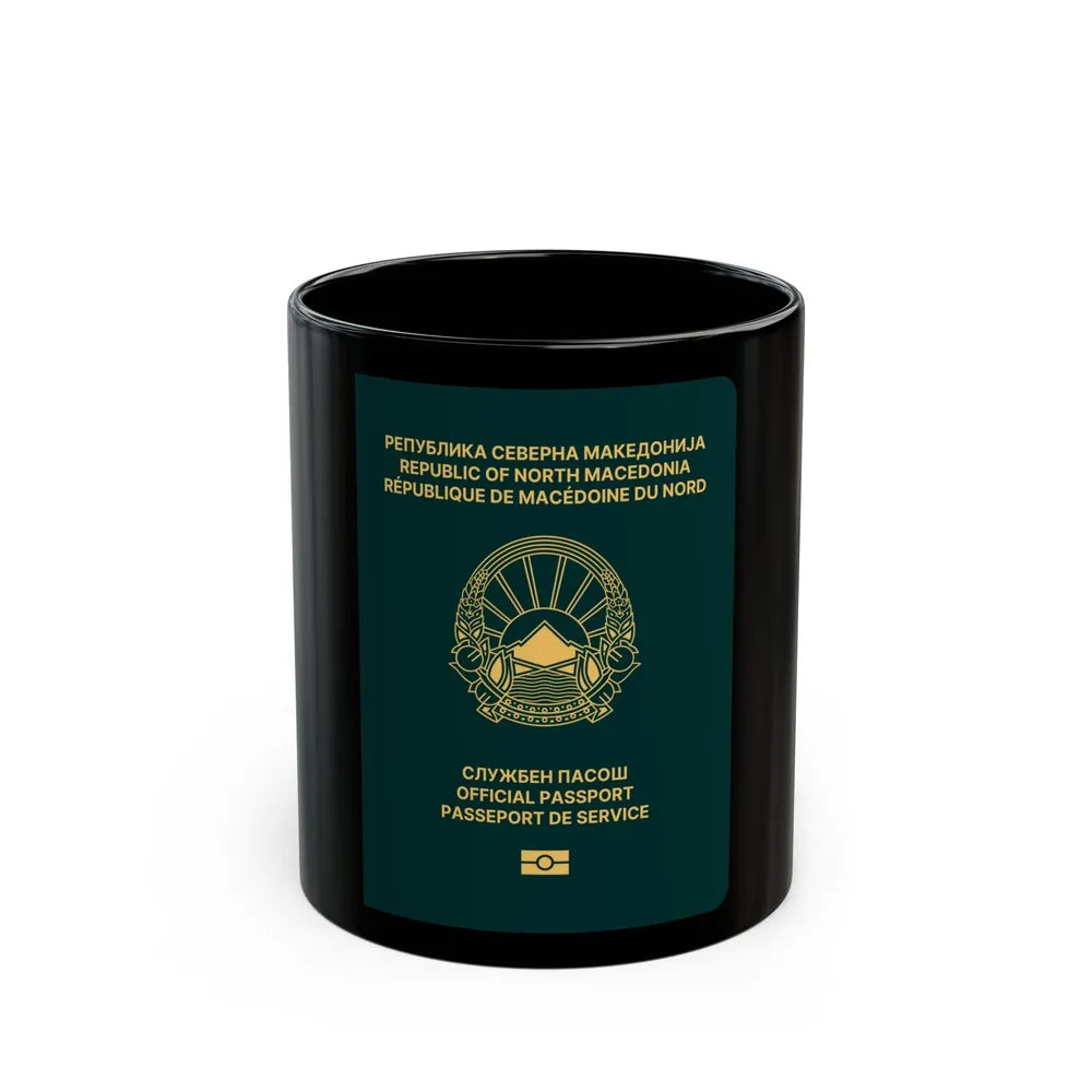 Macedonian Passport (Official) - Black Coffee Mug-11oz-Go Mug Yourself