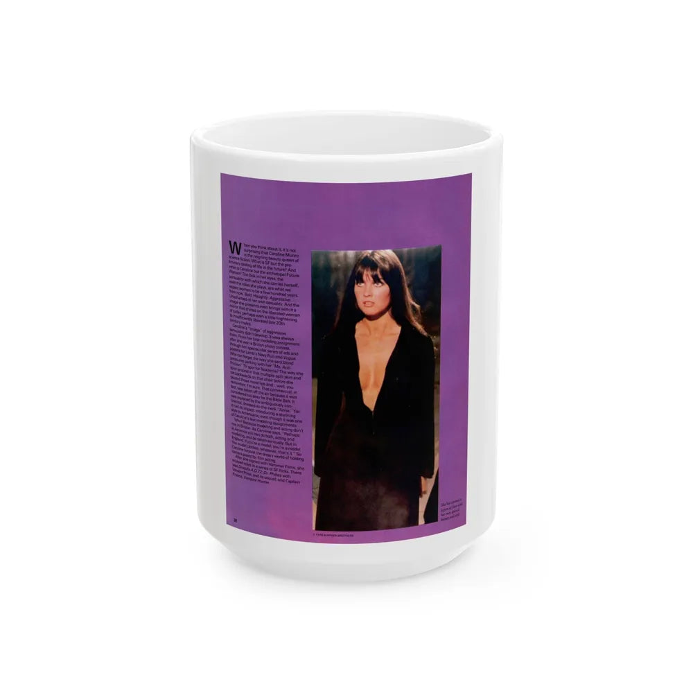 Caroline Munro #361 - Questar Mag. Vol. 2 #3, June '80 (Vintage Female Icon) White Coffee Mug-15oz-Go Mug Yourself