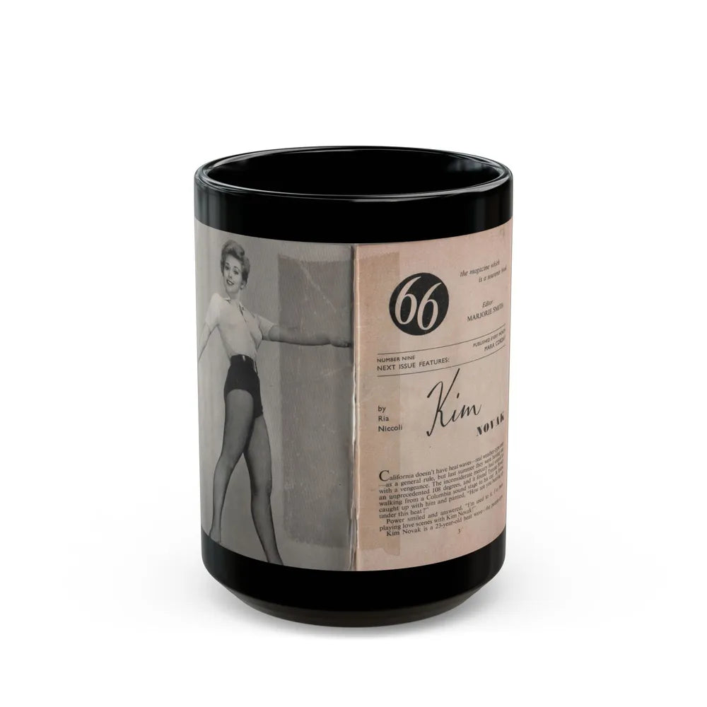 Kim Novak #140 - Scanned Mag. 66 Photos (Vintage Female Icon) Black Coffee Mug-15oz-Go Mug Yourself