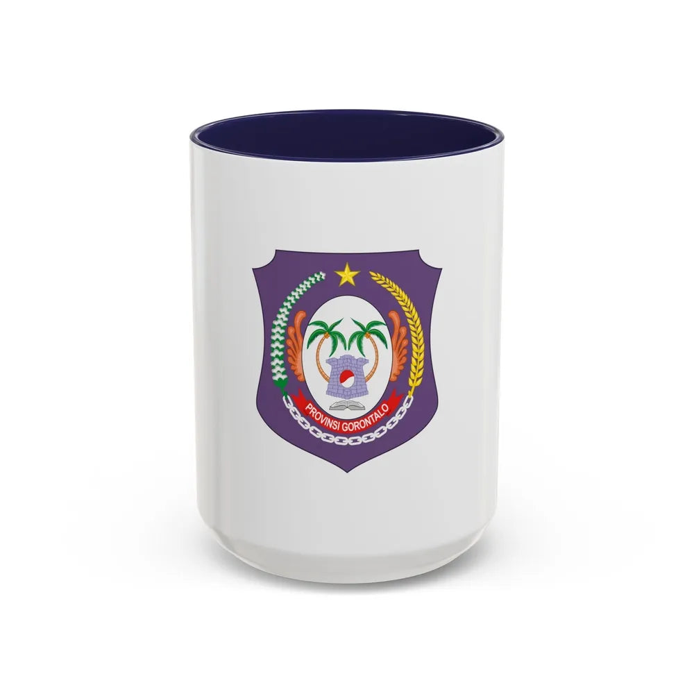 Flag of Gorontalo Indonesia - Accent Coffee Mug-15oz-Navy-Go Mug Yourself