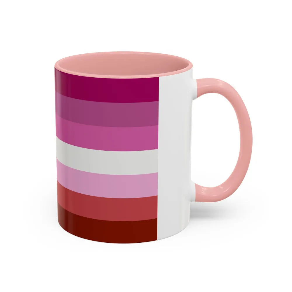 Lesbian Pride Flag - Accent Coffee Mug-Go Mug Yourself