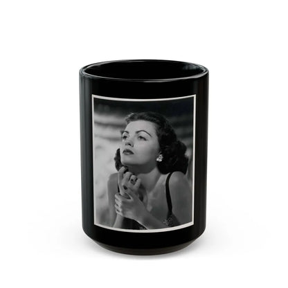 Faith Domergue #188 (Vintage Female Icon) Black Coffee Mug-15oz-Go Mug Yourself