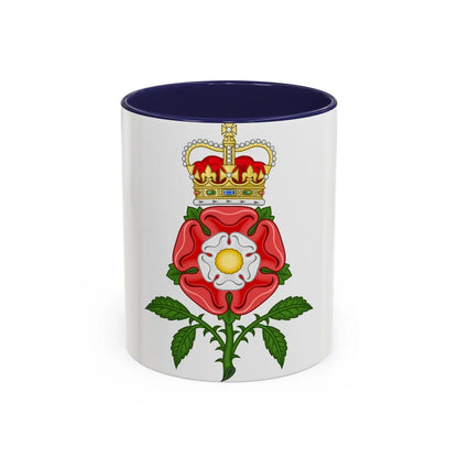 Tudor Rose Royal Badge of England - Accent Coffee Mug-11oz-Navy-Go Mug Yourself