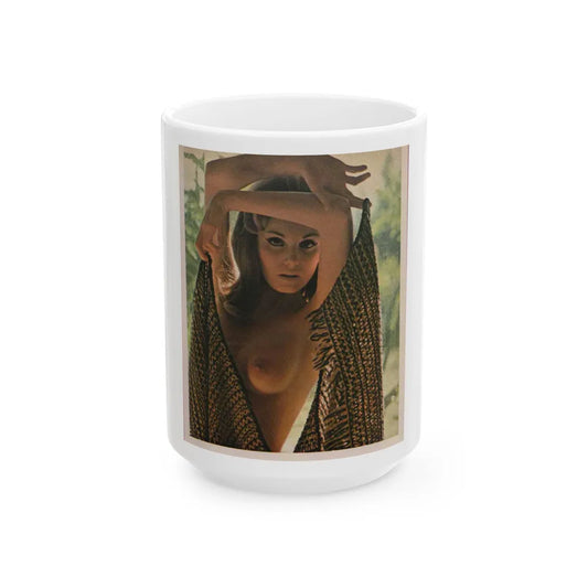 Victoria Vetri #51 - Playboy Mag. May '68 - 1 Photo - Partially Topless (Vintage Female Icon) White Coffee Mug-15oz-Go Mug Yourself