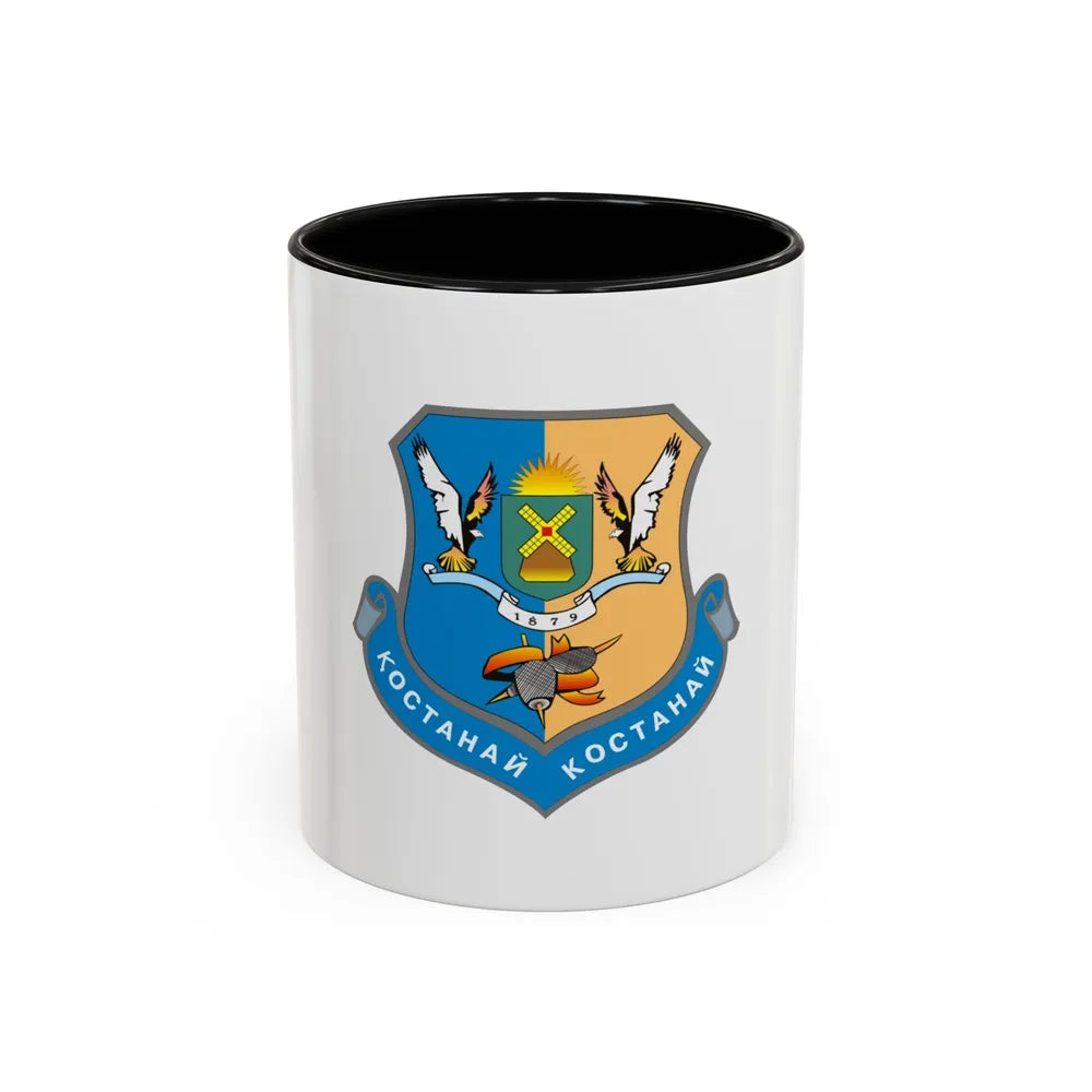 Flag of Kostanay Kazakhstan - Accent Coffee Mug-11oz-Black-Go Mug Yourself